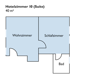 Plan von Zimmer 10 (Suite)